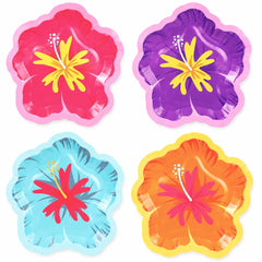 Pool Party 10PCs Hawaiian Floral Plates