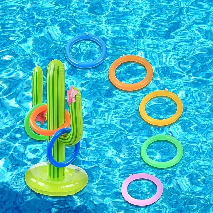 Pool Party Inflatable Cactus Ring Toss Game