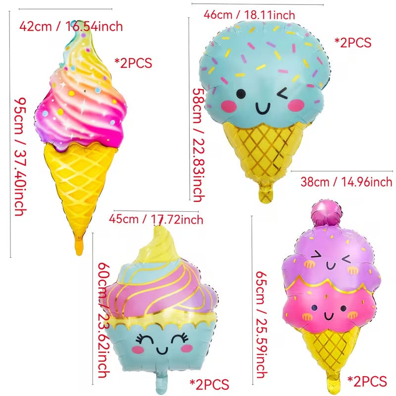 Pool Party 10PCs Ice Cream Balloons