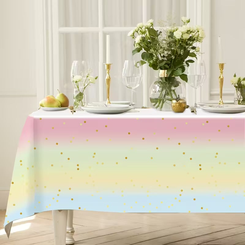 Pool Party Colorful Stripes Table Cover