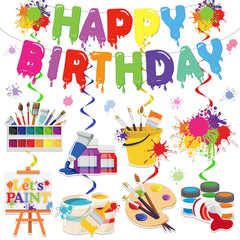 Art Party Happy Birthday banner
