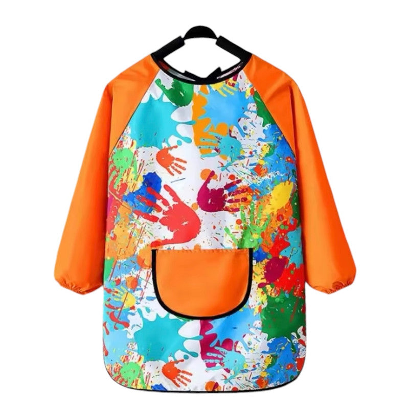 Art Party - Painting waterproof long sleeves Apron - Orange