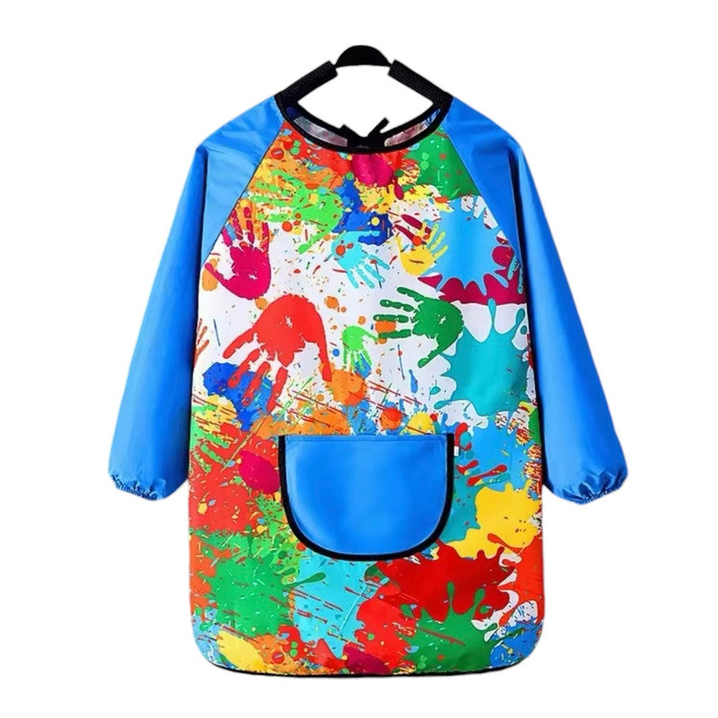 Art Party - Painting waterproof long sleeves Apron - Blue