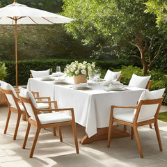 Bridgerton cotton white table cloth