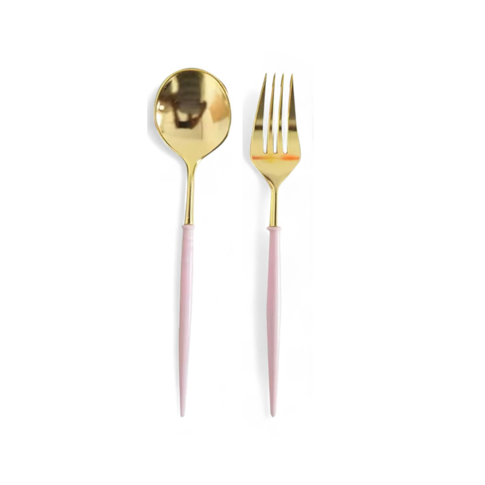 Basic 8Sets Gold & Purple Cutlery
