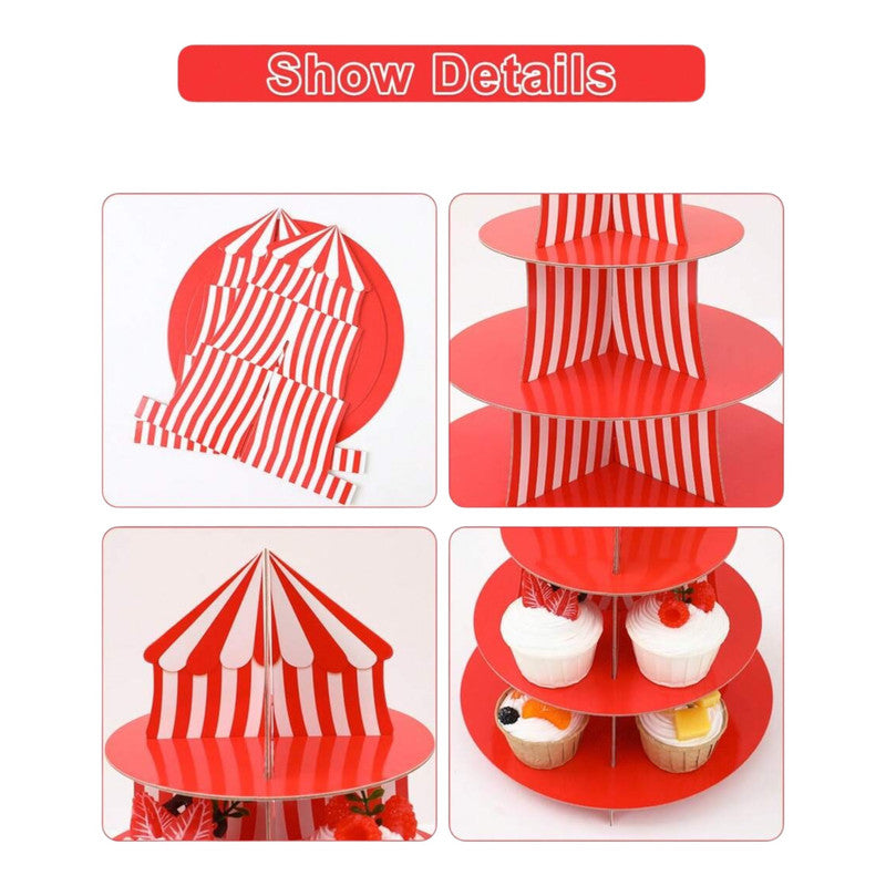 Carnival - Striped Cupcake Stand (3-Tier)