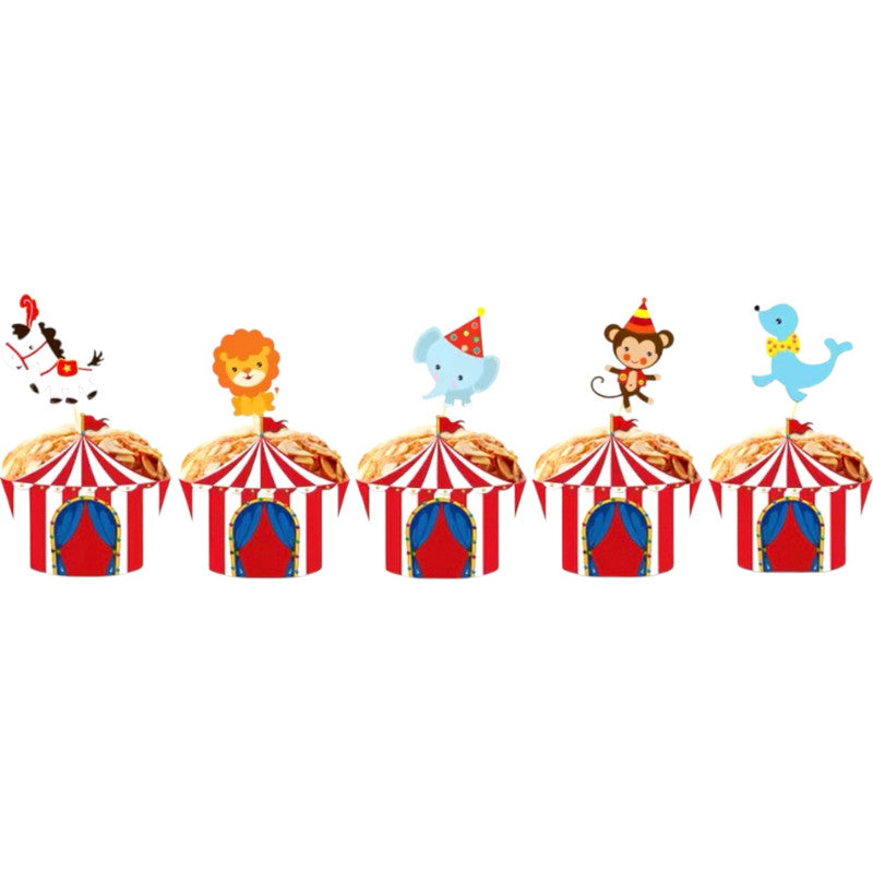Carnival - Cupcake Wrappers & Toppers (20sets)