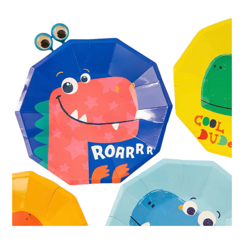 Dinosaurs 8Pcs Roar Plates 9inch