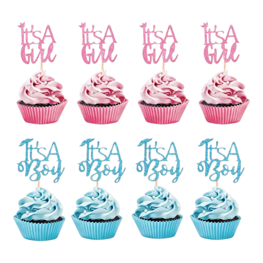 Gender Reveal - Cupcake Toppers (10pcs)