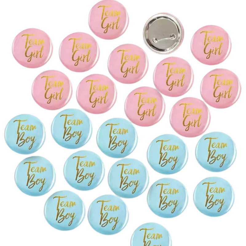Gender reveal - Boy Team and Girl Team Button Pins (10pcs)