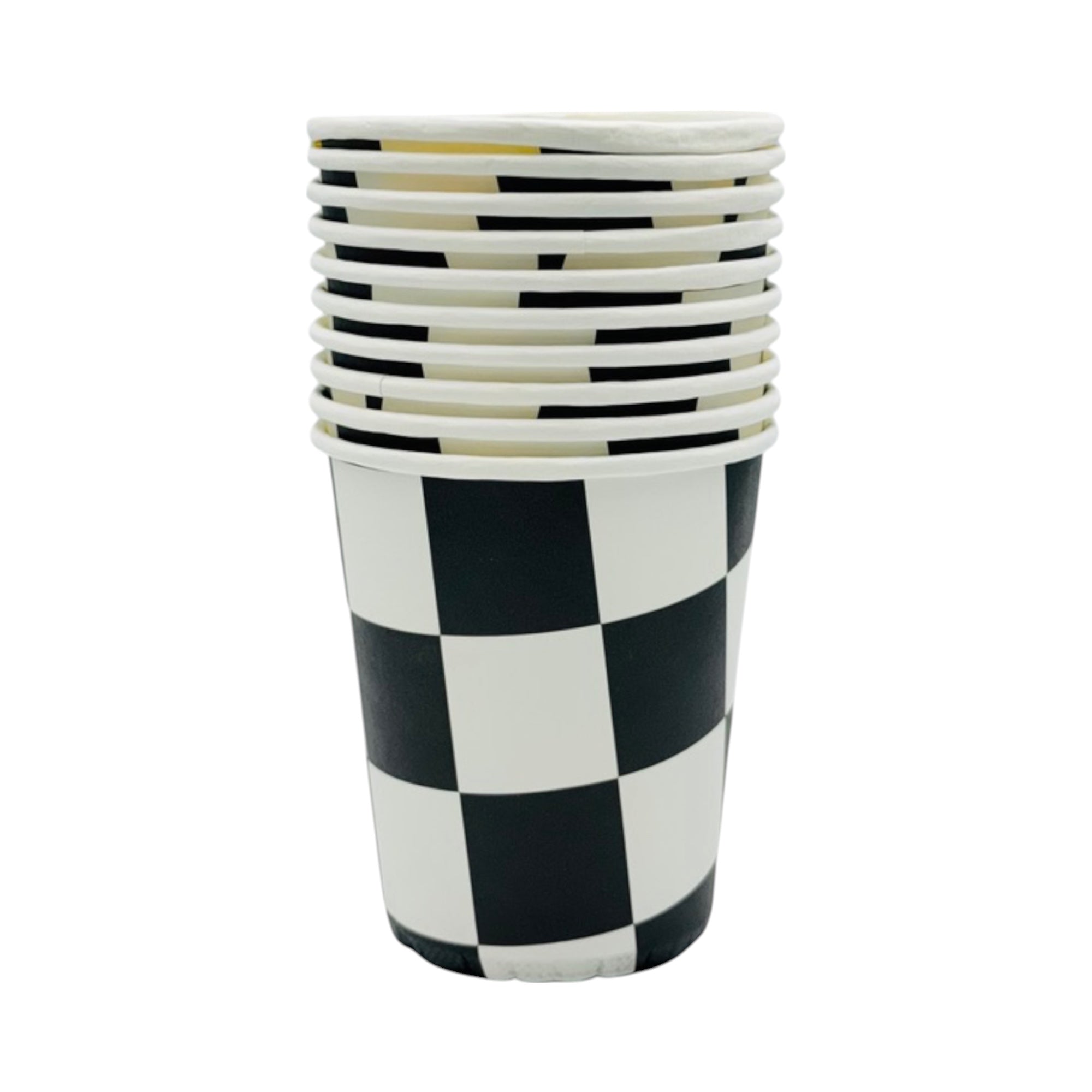 Racing Cars checkered cups 266 ml, 10 pcs