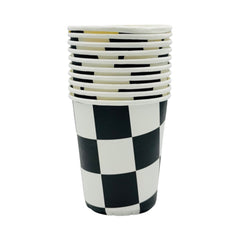 Racing Cars checkered cups 266 ml, 10 pcs