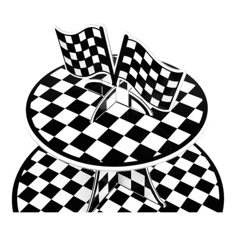 Racing Cars - Checkered Cupcake Stand (3-Tier)