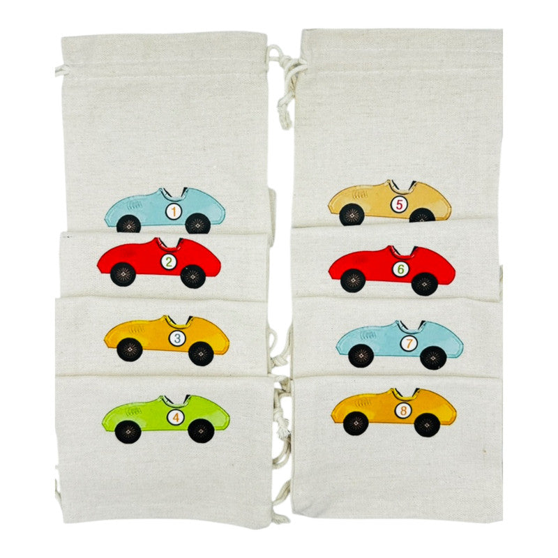 Classic Racing Cars - Colorful favors bags (8pcs)