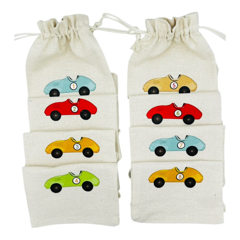Classic Racing Cars - Colorful favors bags (8pcs)