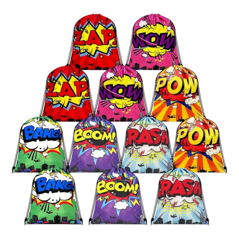 Superhero - Drawstring Bags (8pcs)