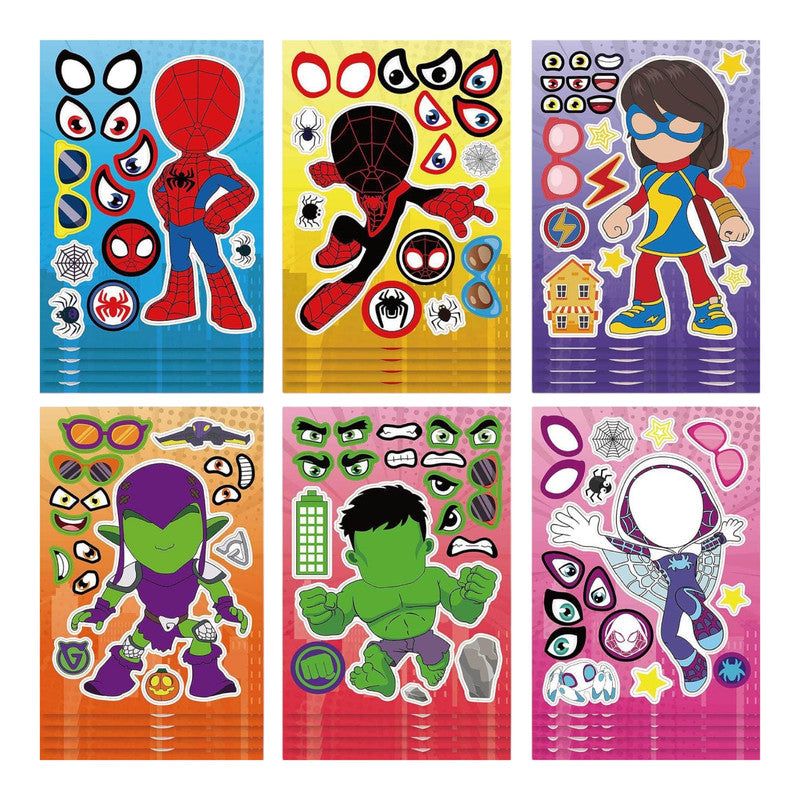 Superhero - DIY face changing stickers (8pcs)