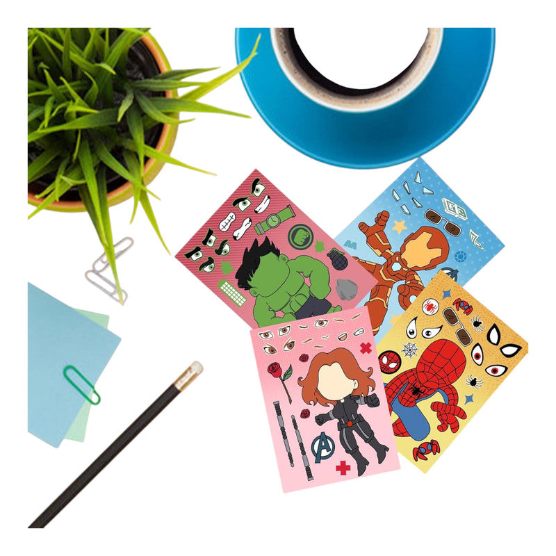 Superhero - DIY face changing stickers (8pcs)
