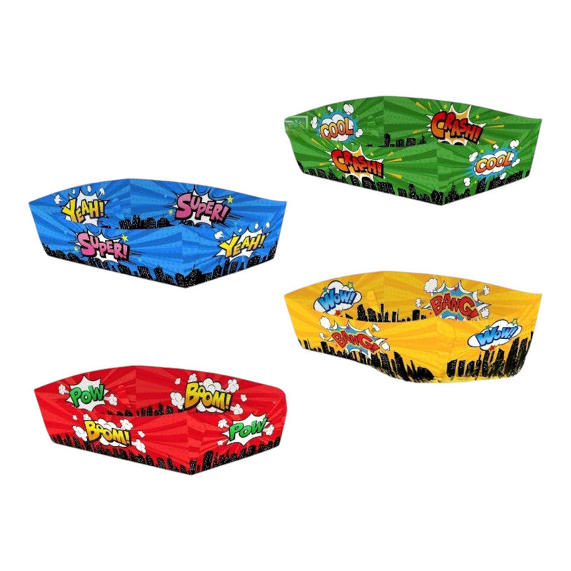 Superhero 8Pcs Tray Plates 6inch