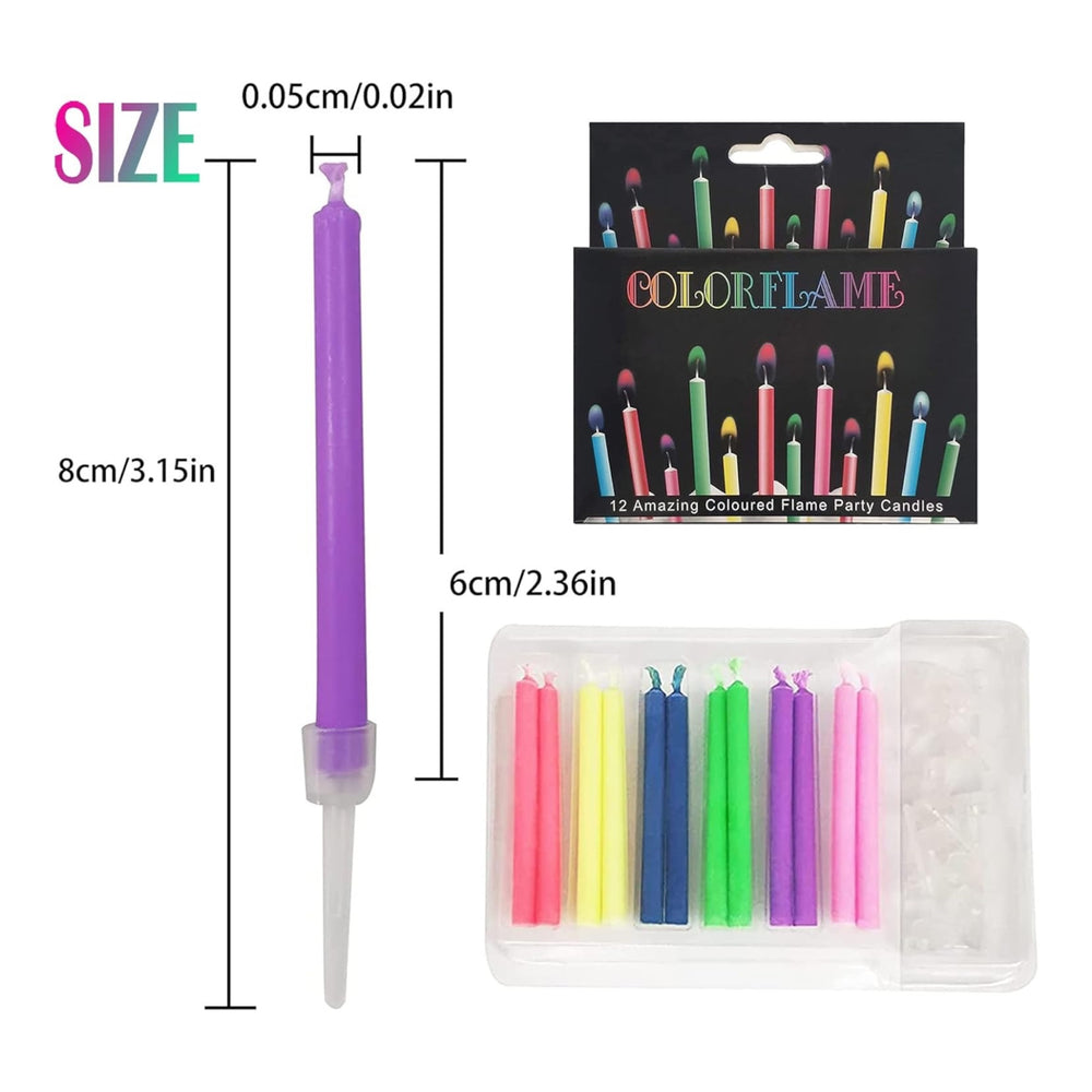 Science Lab - Colored flame candles (12pcs)