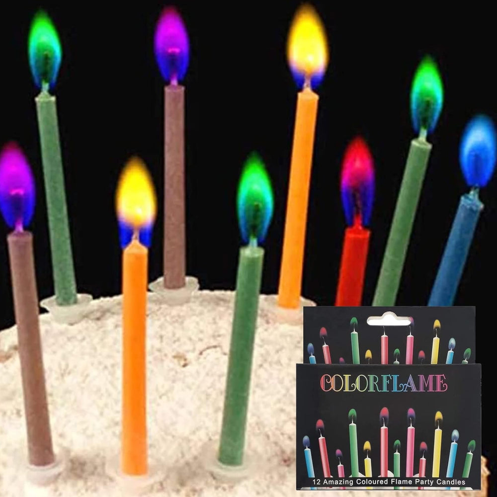 Science Lab - Colored flame candles (12pcs)