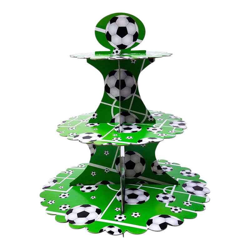 Soccer 3-tier cupcake stand