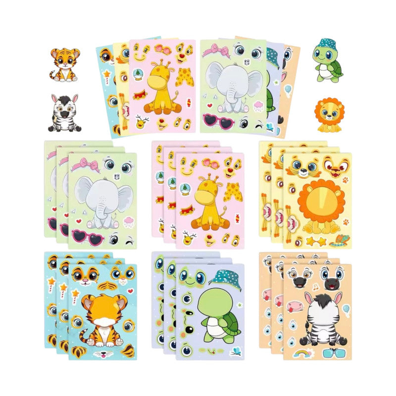 Safari - Animal Face changing Sticker (8 sheets)
