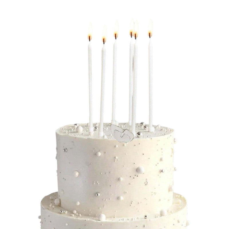 Tea Party - Stick White Candles (6pcs)