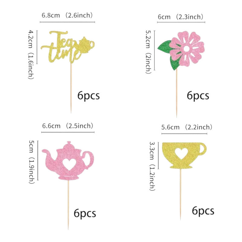 Tea Party - Cupcake Toppers (12pcs)