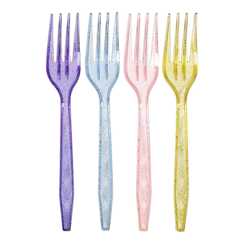 Unicorn glittery forks, 16 pcs