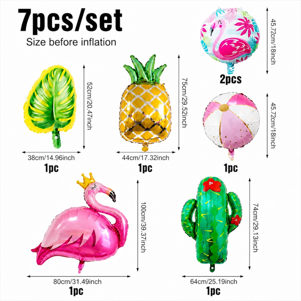 Pool Party 7PCs Hawaiian Balloons Set