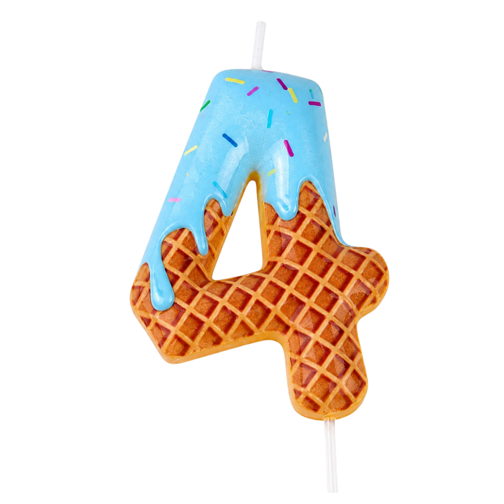 Pool party Ice Cream Number Candle