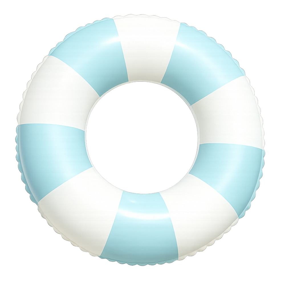 Pool Party Striped Inflatable Swimming Ring