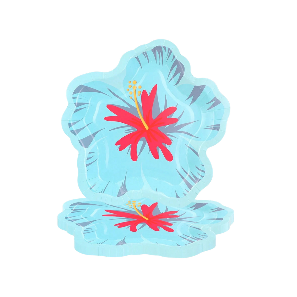 Pool Party 10PCs Hawaiian Floral Plates