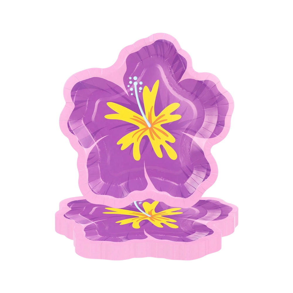Pool Party 10PCs Hawaiian Floral Plates