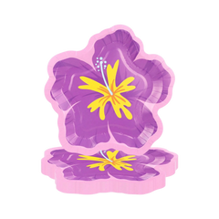 Pool Party 10PCs Hawaiian Floral Plates