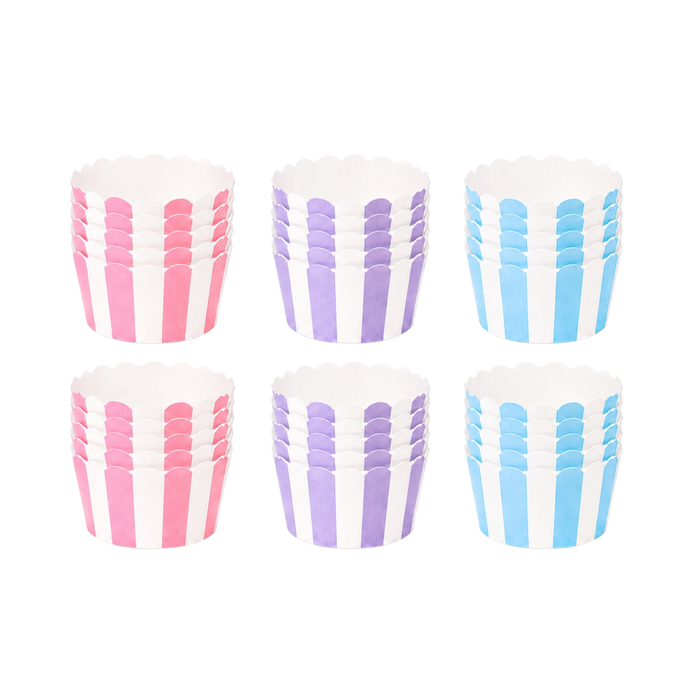 Pool Party 10PCs Striped Cupcake Wrappers
