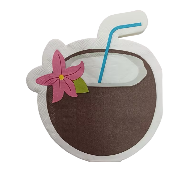 Pool Party 20PCs Hawaiian Coconut Shaped Napkins
