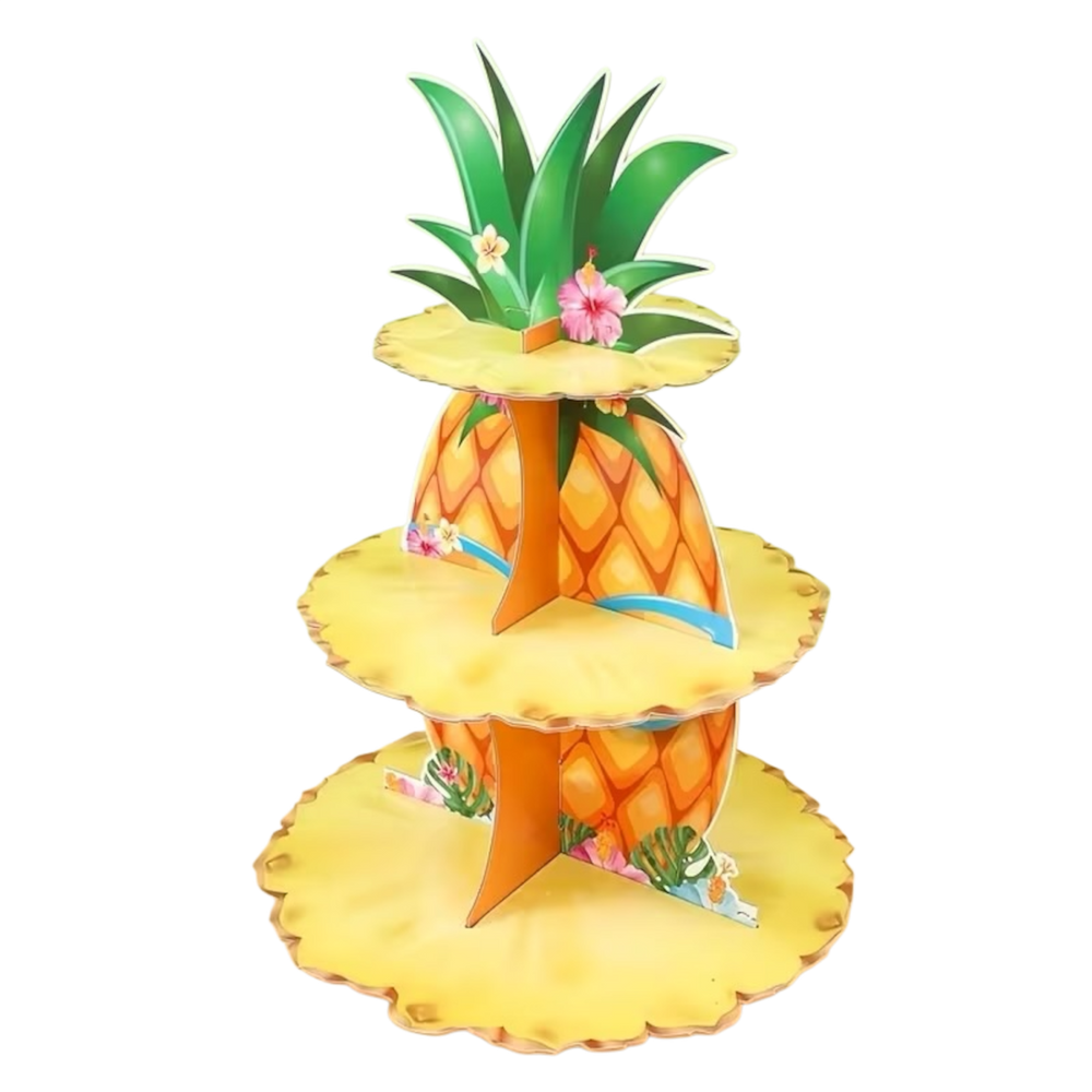 Pool Party Hawaiian Pineapple Cupcake Stand (3-Tiers)