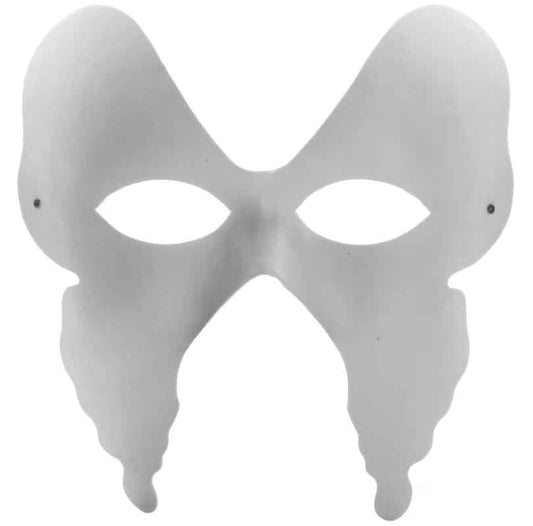 Halloween - DIY Paintable Paper Mask, Half Butterfly 17x18cm (1pc)