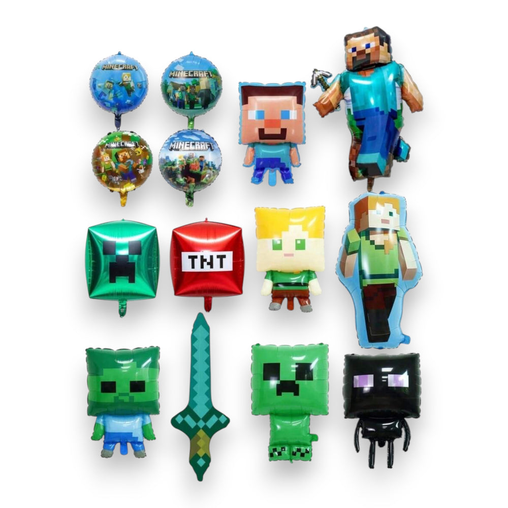 Minecraft 7Pcs Characters Shaped Balloons Set