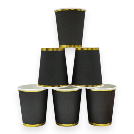 New Year 10Pcs Black Cups 266ml