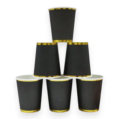 New Year 10Pcs Black Cups 266ml