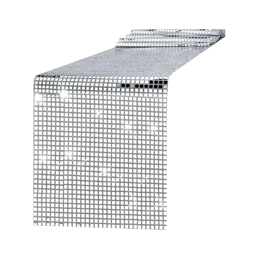 Graduation Silver Disco Table Runner