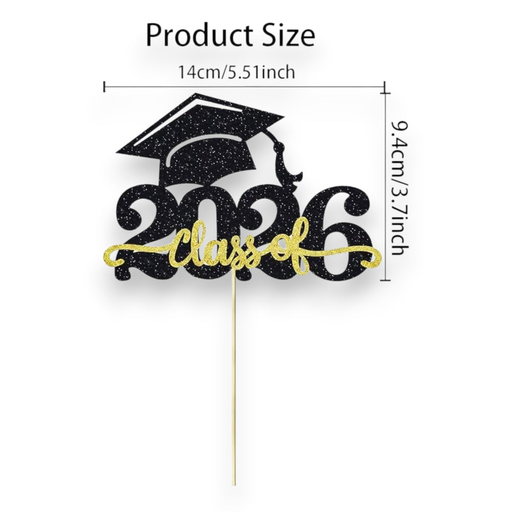 Graduation Class of 2026 Cake Topper with Hat