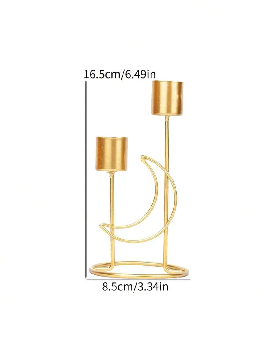 Ramadan Golden Crescent Candle Holder