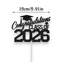 حفل التخرج - زينة الكعكة بكتابة "Congratulations Class of 2026"