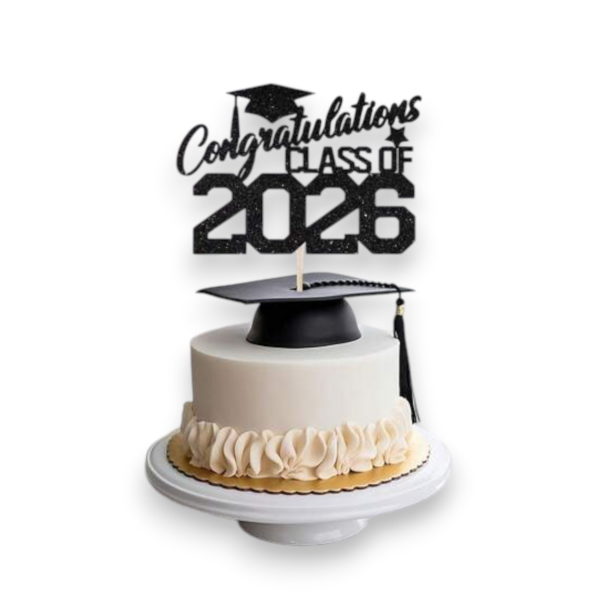 حفل التخرج - زينة الكعكة بكتابة "Congratulations Class of 2026"