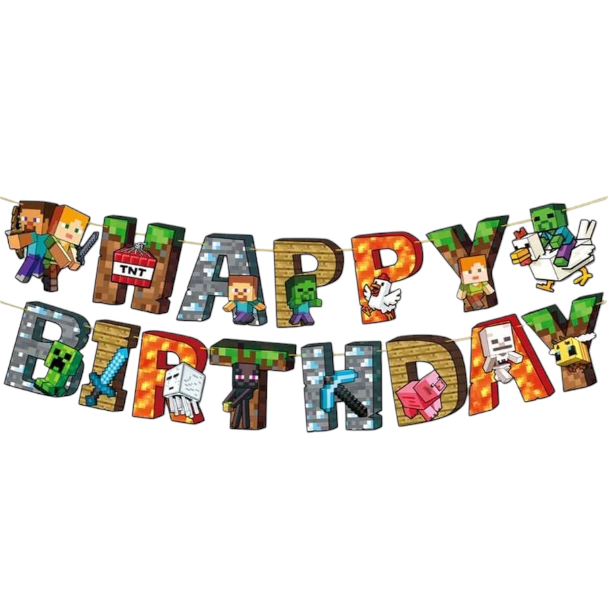 Minecraft Happy Birthday banner