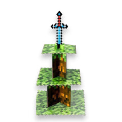 Minecraft 3-tier cupcake stand